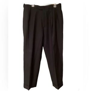 Worsted Wool Plaid Slacks Cuffed Bottom Dress Pants Size 36